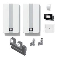Kaskáda 2 závěsných kondenzačních kotlů CGB-2 75 a CGB-2 100 s HV doleva
