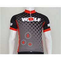 Cyklodres Wolf s krátkými rukávy černý - XL